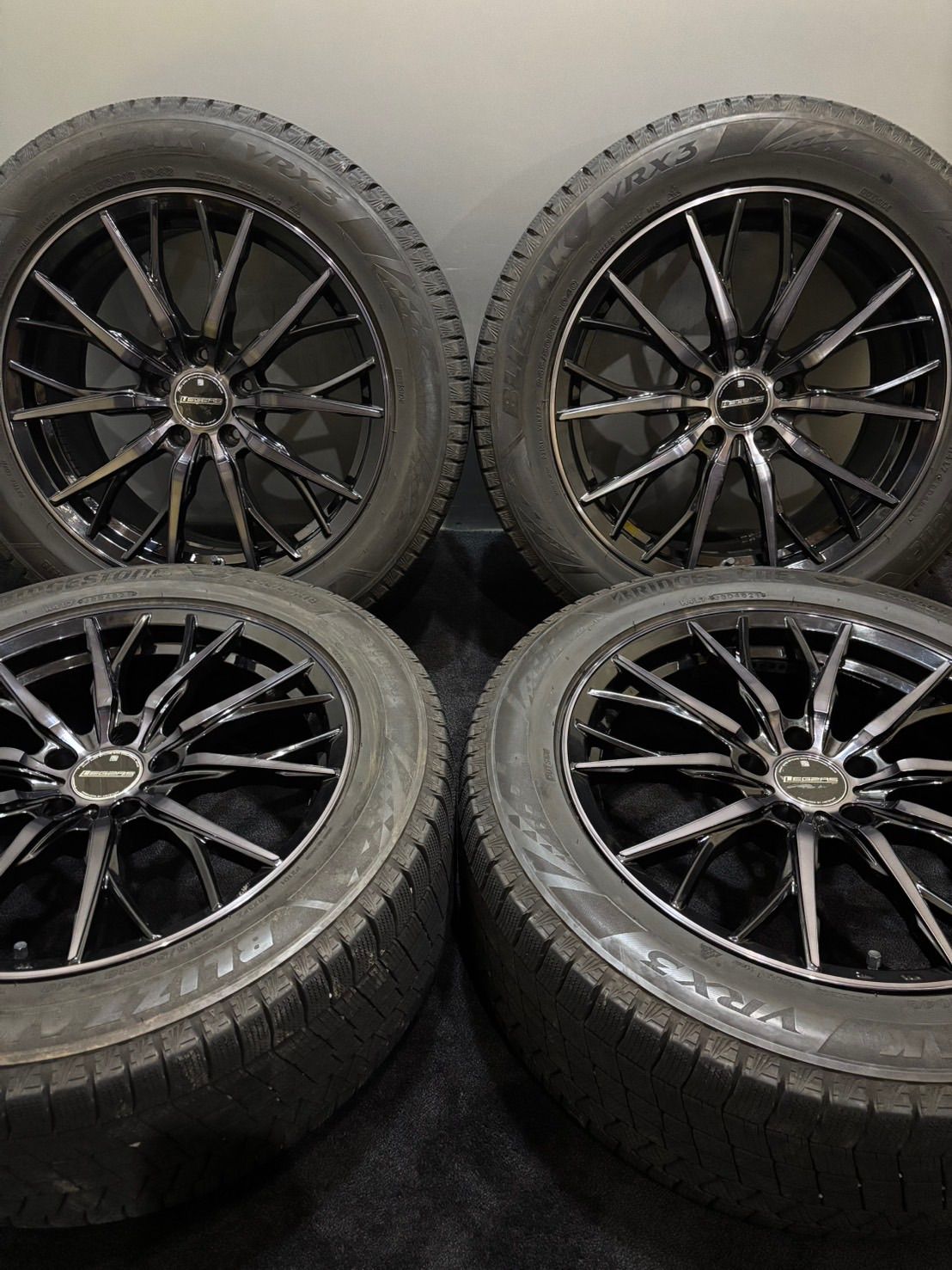 ★245/50R18 BRIDGESTONE/VRX3 21年製 LEGZAS 18インチ 8J +42 114.3 5H スタッドレス 4本 フーガ (南6-M124)