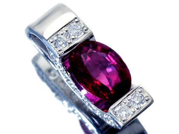 【ジュエリー極】妖艶レッドカラー！良質天然ルビー0.46ct＆ダイヤモンド0.10ct 高級Pt900ペンダントヘッド w6400vk【送料無料】