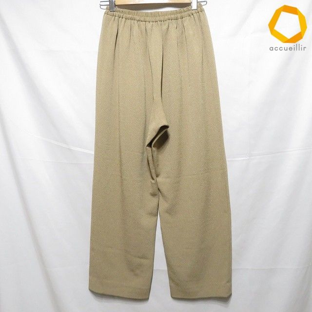 #anc 詩仙堂 ヒトシタムラ パンツ ベージュ ちりめん ワイド レディース [1006454]