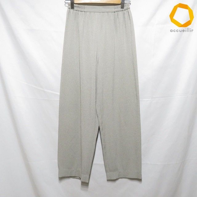 #anc 詩仙堂 ヒトシタムラ パンツ 薄グレー ちりめん ワイド レディース [1006457]