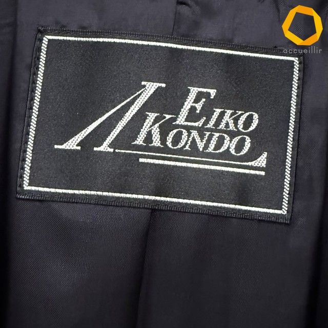 anc エイココンドウ EIKO KONDO コート 42 黒 ダブルボタン ロング