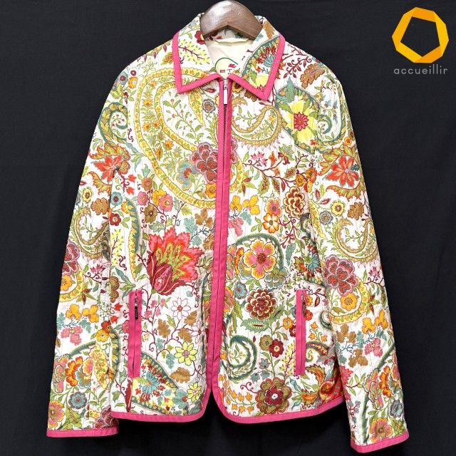 ETRO - エトロ ジャケット ブルゾン 春アウター ペイズリー柄 44 L マルチカラー anc エトロ ETRO ブルゾン 44 白 マルチ ジャケット 花柄 ペイズリー柄