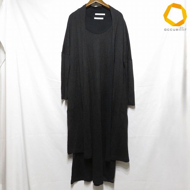 #snc プレインピープル PLAIN PEOPLE ワンピーススーツ 3 黒 カーディガン ノースリーブ 麻混 セットアップ レディース [873926] 10,920円