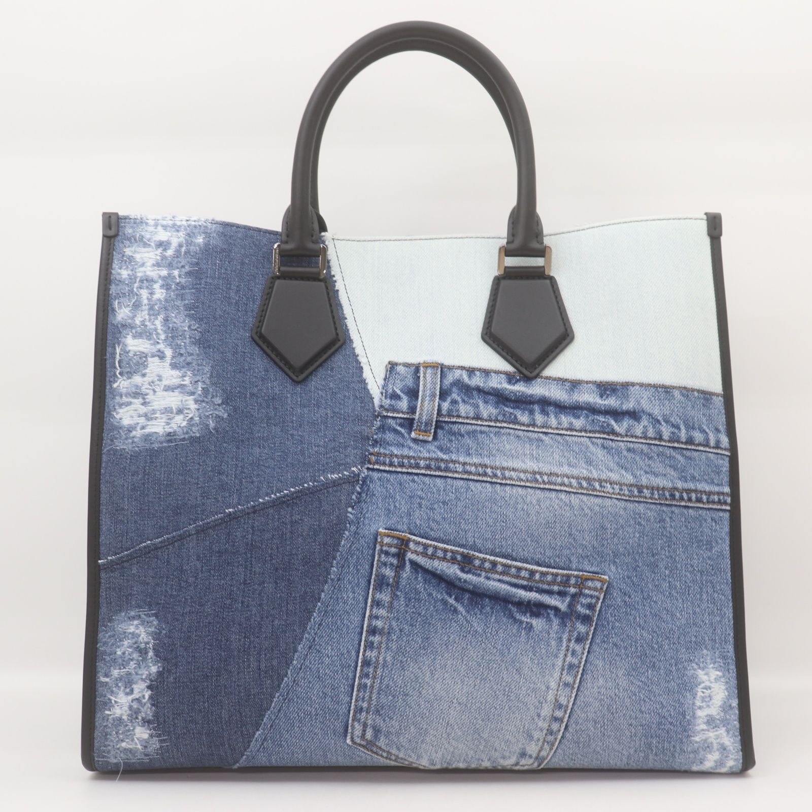 ITAH4QBM0NLE 未使用 DOLCE＆GABBANA デニム トートバッグ 2WAY 