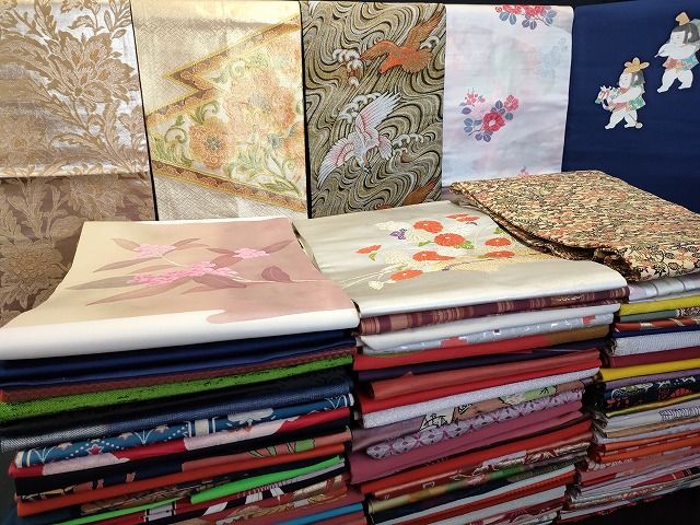 平和屋本店■名古屋帯 まとめて100点 鷹 人物 風景 更紗 花柄 手描き 型染め 佐賀錦 金銀糸 など 着用可能多数 未使用品有 全て正絹 se4139