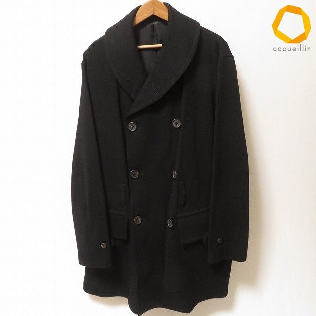 #wnc ワイズフォーメン Y's for men ヨウジヤマモト YohjiYamamoto コート L 黒 ダブル ウール メンズ [999917]