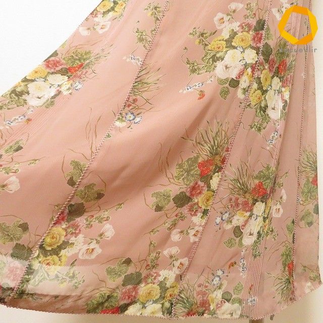 snc カネコイサオ KANEKO ISAO ワンピース ピンク 半袖 ピンタック 花