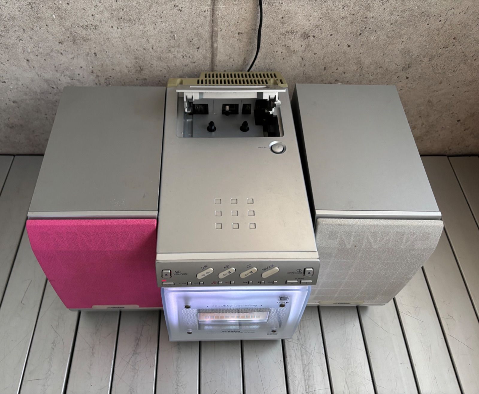 スピーカーなし 動作確認済 ビクター Victor UX-A7OMD MD／CD／ラジオ