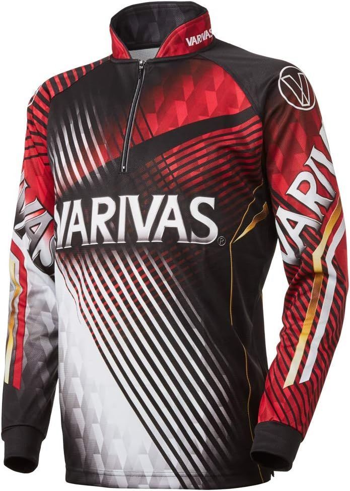VARIVAS ドライジップシャツ(長袖) VAZS-21 レッド LLサイズ