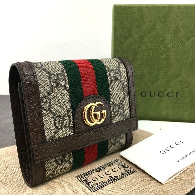 送料込み！ 未使用品 GUCCI コンパクトウォレット 523174 三つ折り財布 箱付き 67