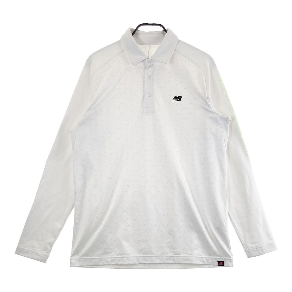 サイズ：6 NEW BALANCE GOLF ニューバランス 長袖ポロシャツ 総柄 ホワイト系 [240101684114] ゴルフウェア メンズ ストスト