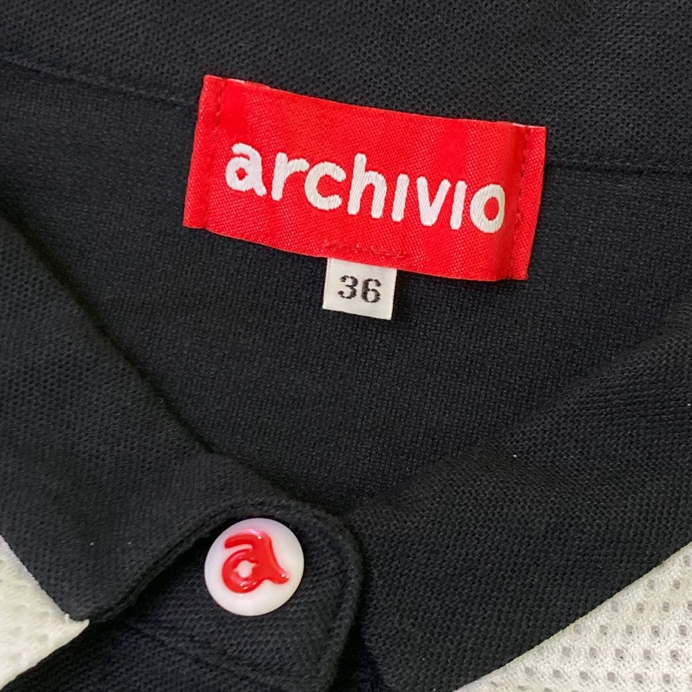 サイズ：36 ARCHIVIO アルチビオ 半袖ポロシャツ ブラック系