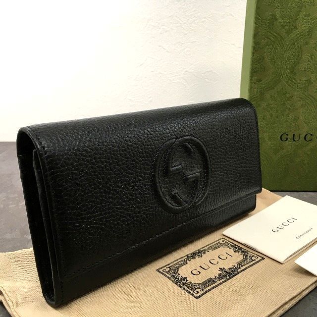 送料込み！ 未使用品 GUCCI 長財布 598206 ブラック ソーホー 箱付き 130