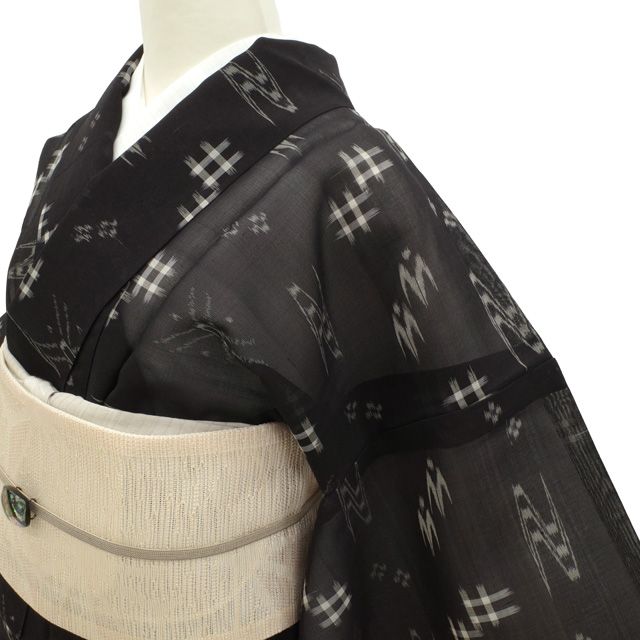 新古品】 夏物 本場琉球かすり 夏琉球 単衣 着物 未使用 伝統工芸品