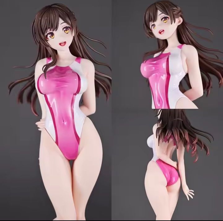 ☆未使用 彼女、お借りします 1/7 水原 千鶴 競泳水着 フィギュア 塗装
