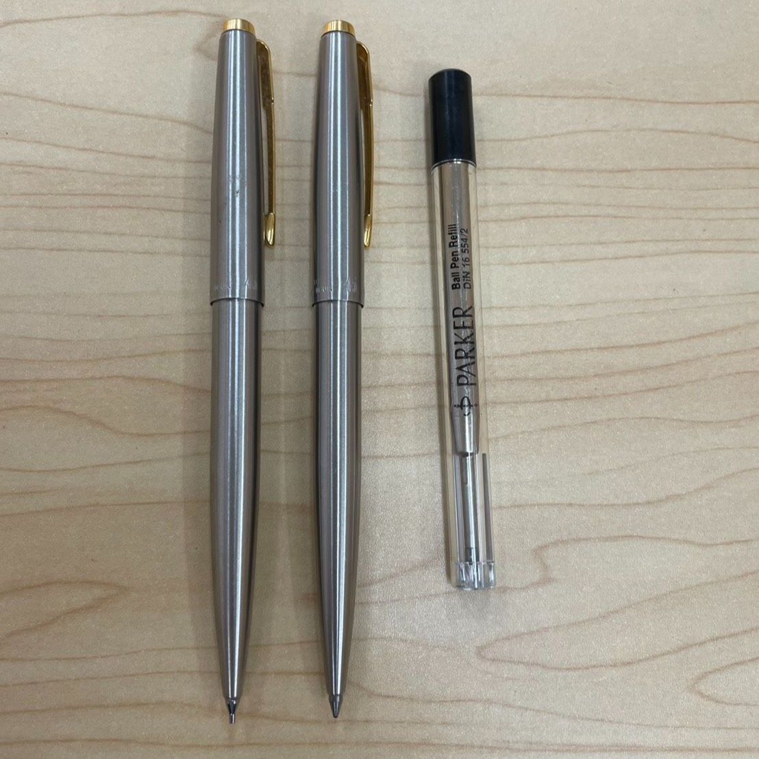 ◎【✨筆記用具✨】PARKER　パーカー　ボールペン　シャープペン　2本セット　替え芯付き　イギリス製　UK　海外　重量感　高級　ブランド　投資　資産　筆記用具　おしゃれ　大人　男性　女性　兼用　ビジネス