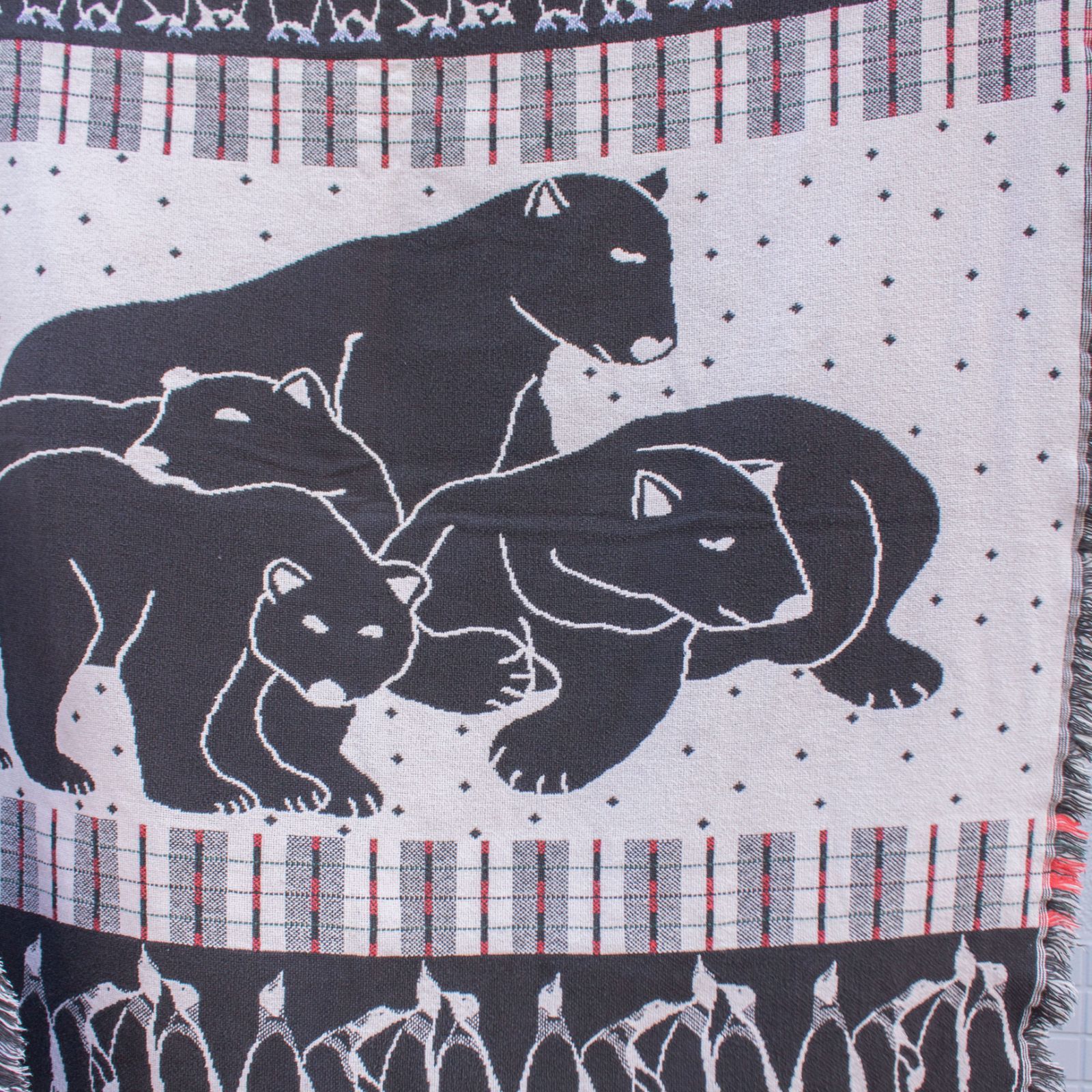 Polar Bear Cotton Blanket ラグ ブランケット 古着 ヴィンテージ 