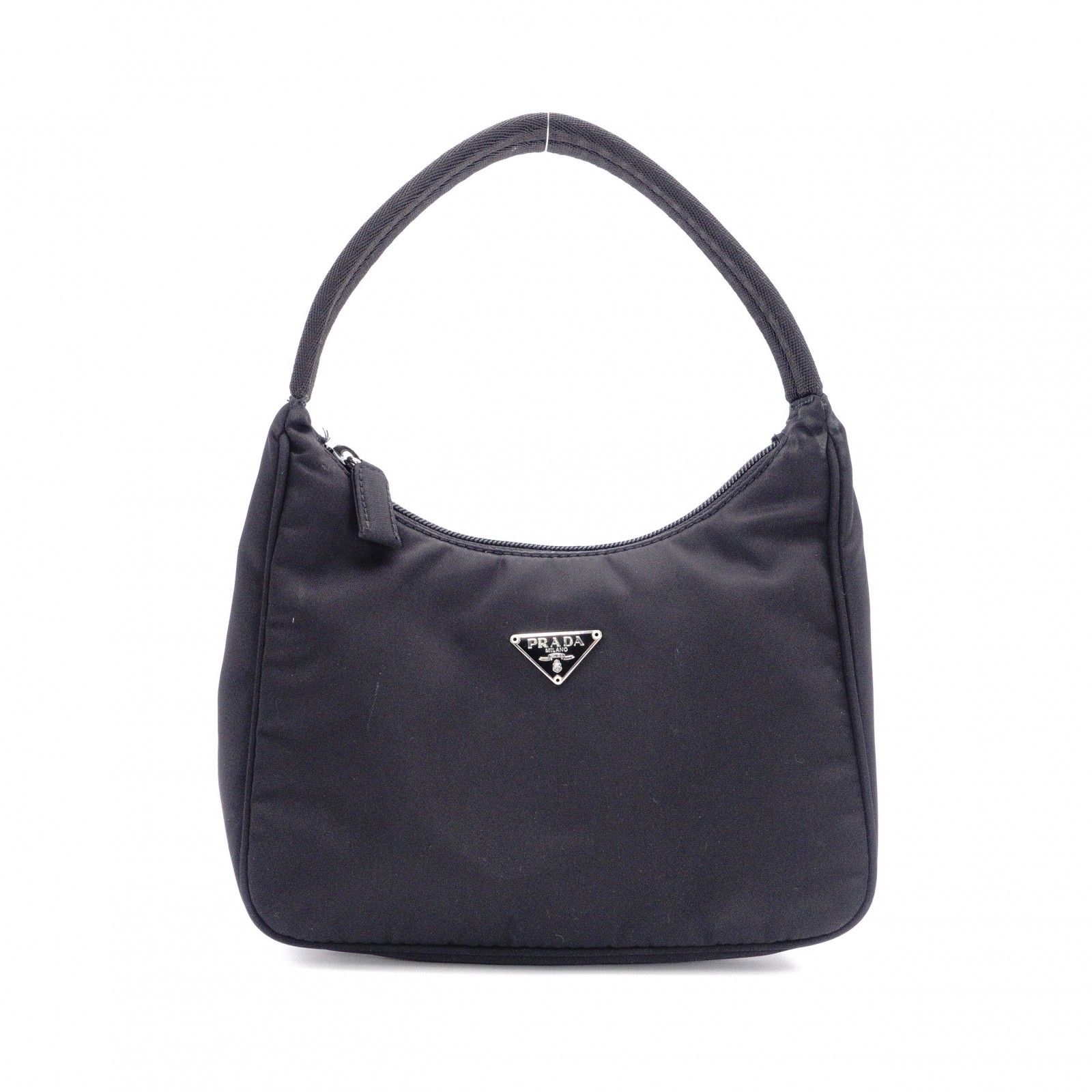 PRADA トライアングルロゴナイロンショルダーバッグブラック 【公式通販】