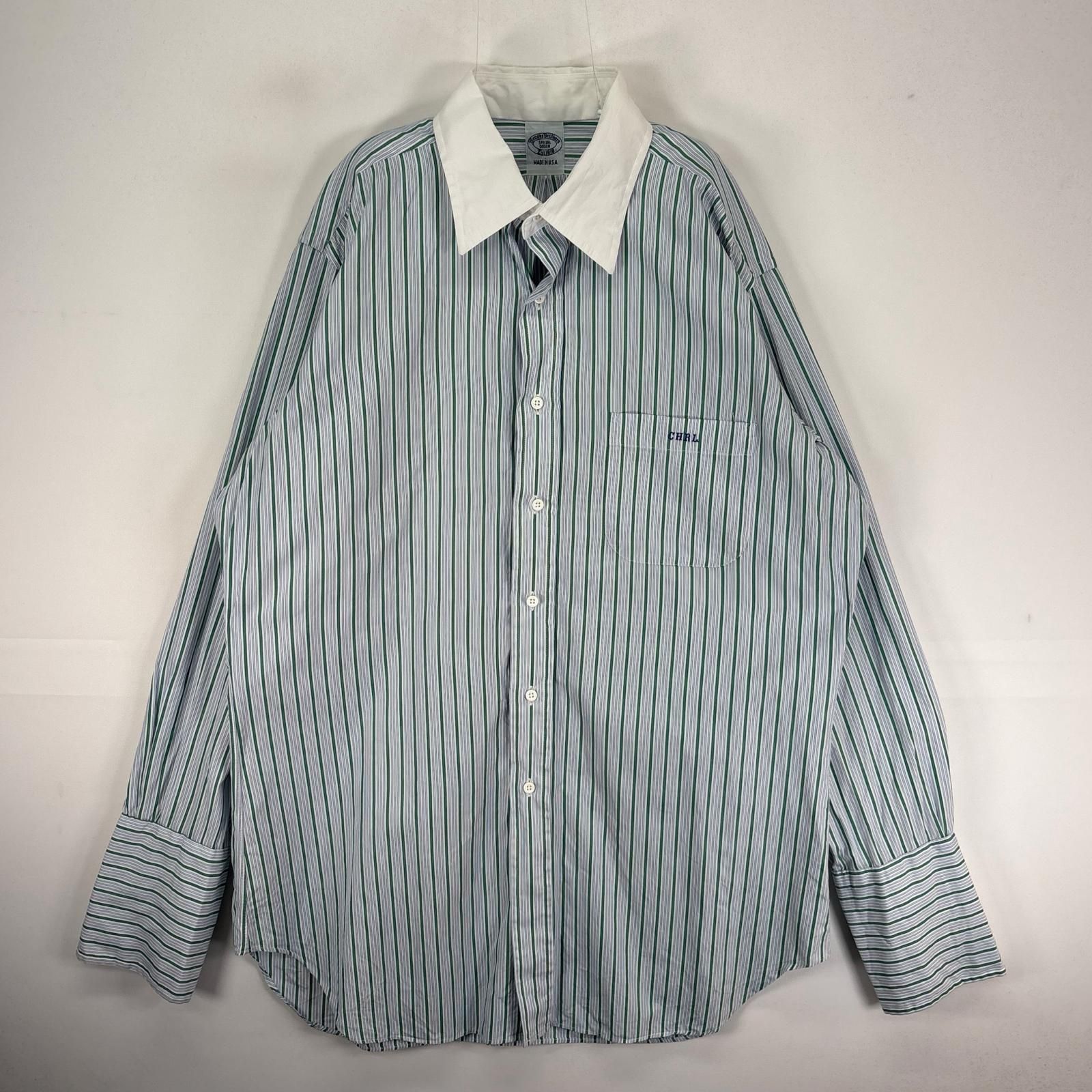 古着 ブルックスブラザーズ Brooks Brothers 長袖シャツ スペシャルオーダー USA製 ブルー系 ストライプ メンズ