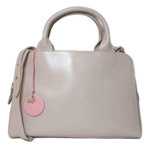 ラドリー ロンドン RADLEY LONDON 2way ハンドバッグ ショルダーバッグ レザー 3つ口 斜め掛け 鞄 チャーム ピンクベージュ /X