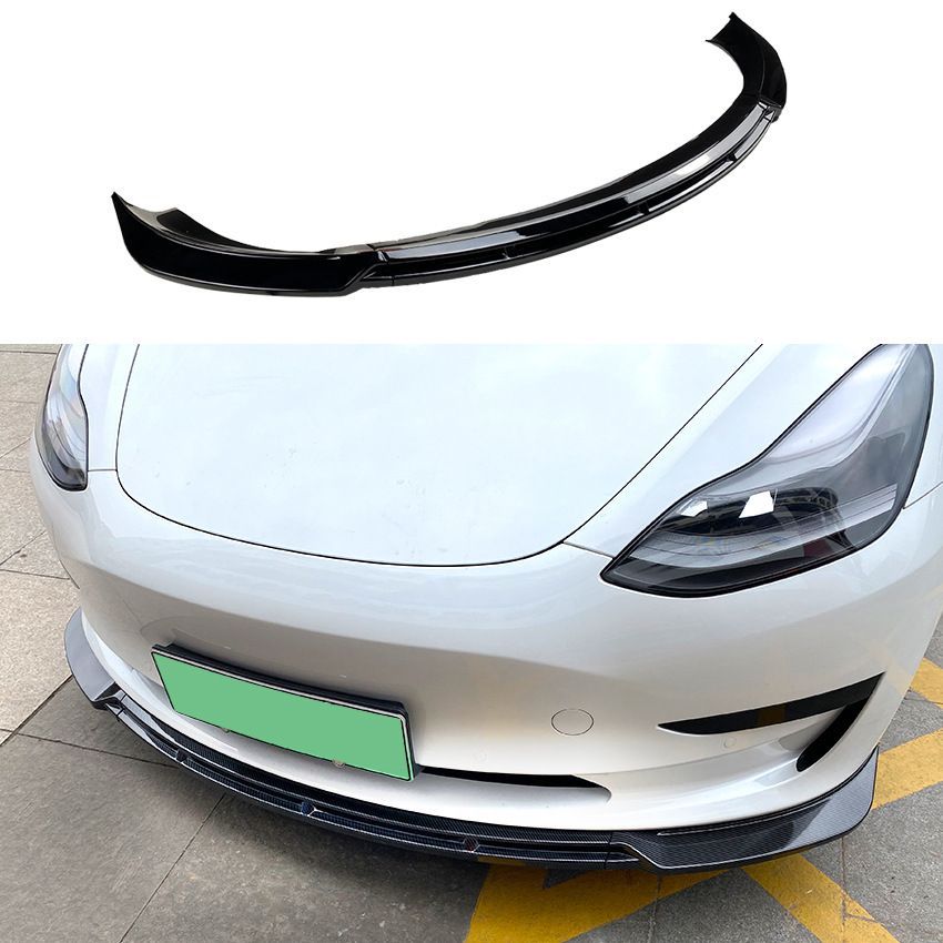 【送料無料】テスラ モデル3 (Tesla Model 3) フロントリップ スポイラー カナード エアロパーツ カスタム ドレスアップ スポーティ 簡単取付 存在感アップ アクセサリー