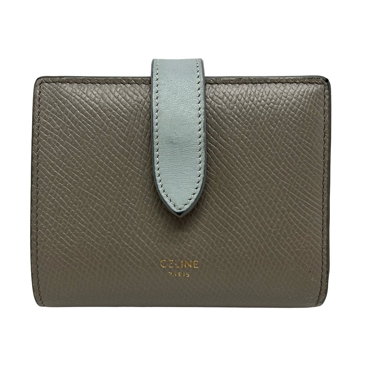 CELINE(セリーヌ) 2つ折り財布 スモール ストラップウォレット グレー 