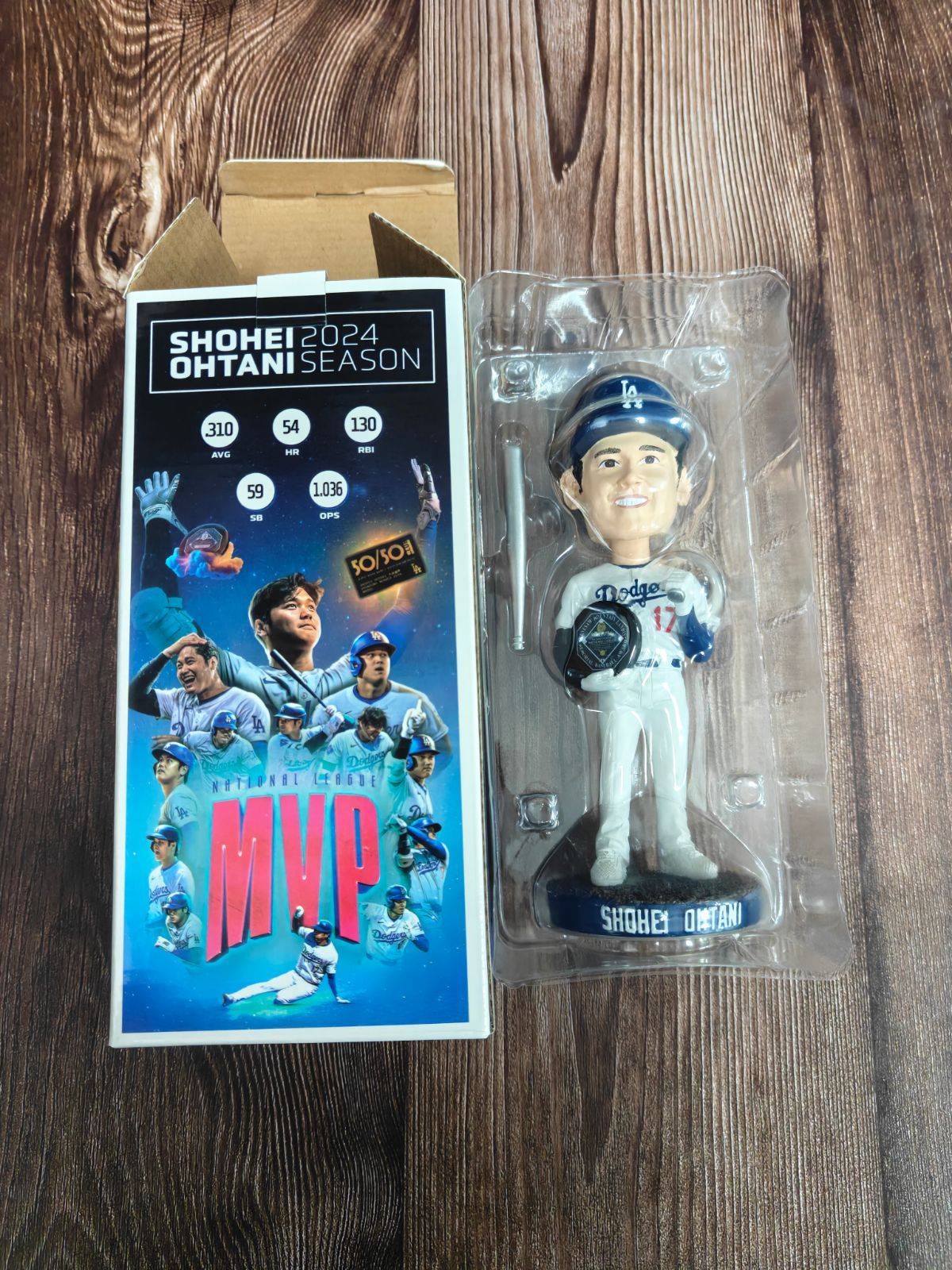 新品 未開封】大谷翔平ボブルヘッド2025 DodgersシルバーバットMVP-お 