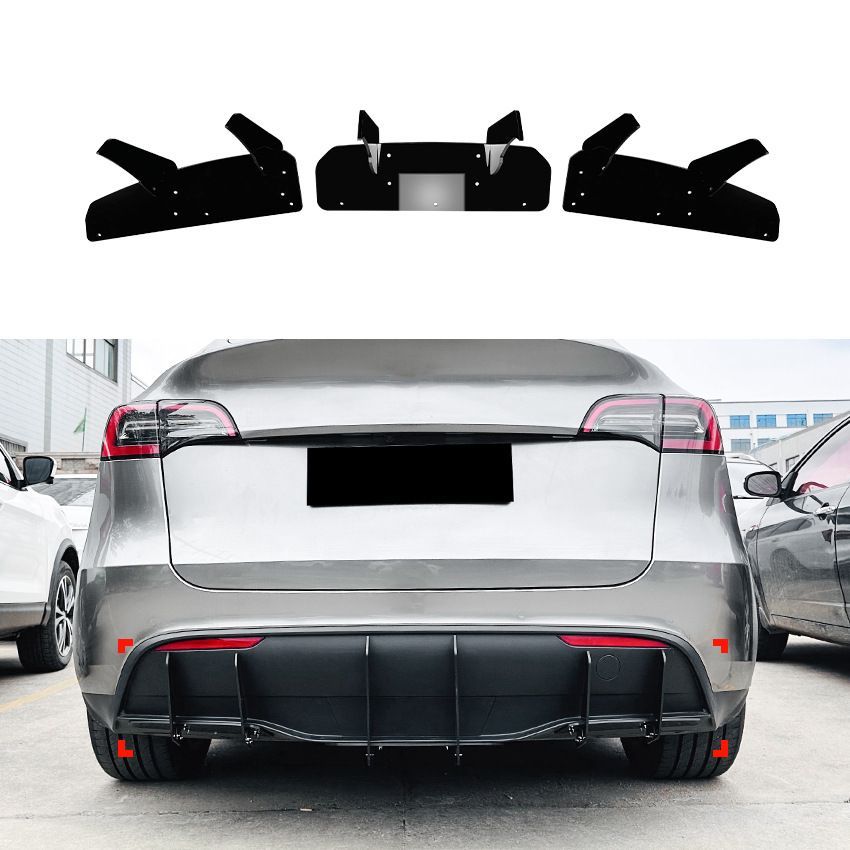 【送料無料】テスラ モデルY (Tesla Model Y) 2019+ リアディフューザー リアスポイラー 後刀鋒 風刀 デカール ドレスアップ カスタム スポーティ 簡単取付