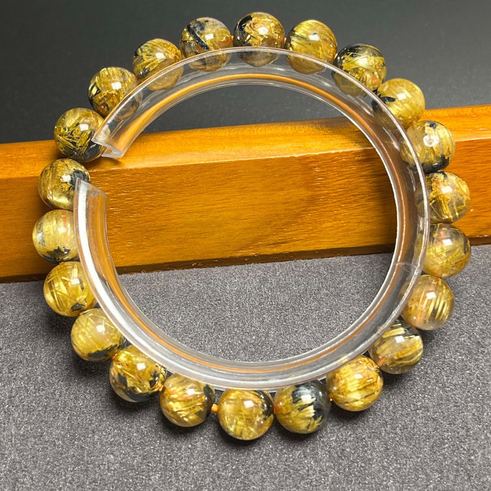 極上美品☆【100A太陽花タイチンルチル】☆黄金針水晶ブレスレット
