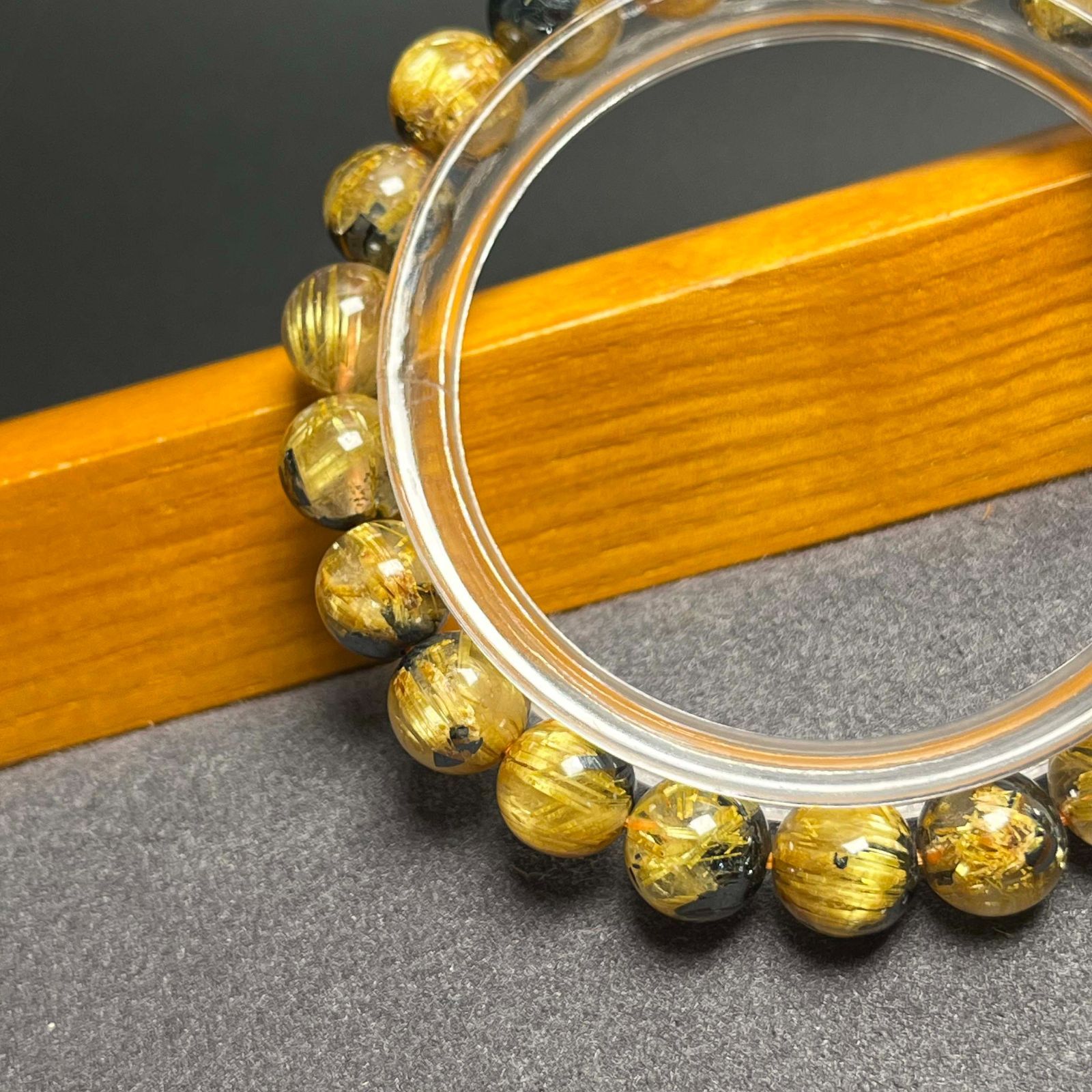 極上美品☆【100A太陽花タイチンルチル】☆黄金針水晶ブレスレット