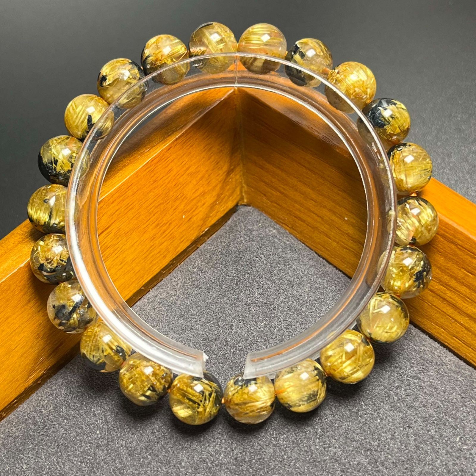 極上美品☆【100A太陽花タイチンルチル】☆黄金針水晶ブレスレット