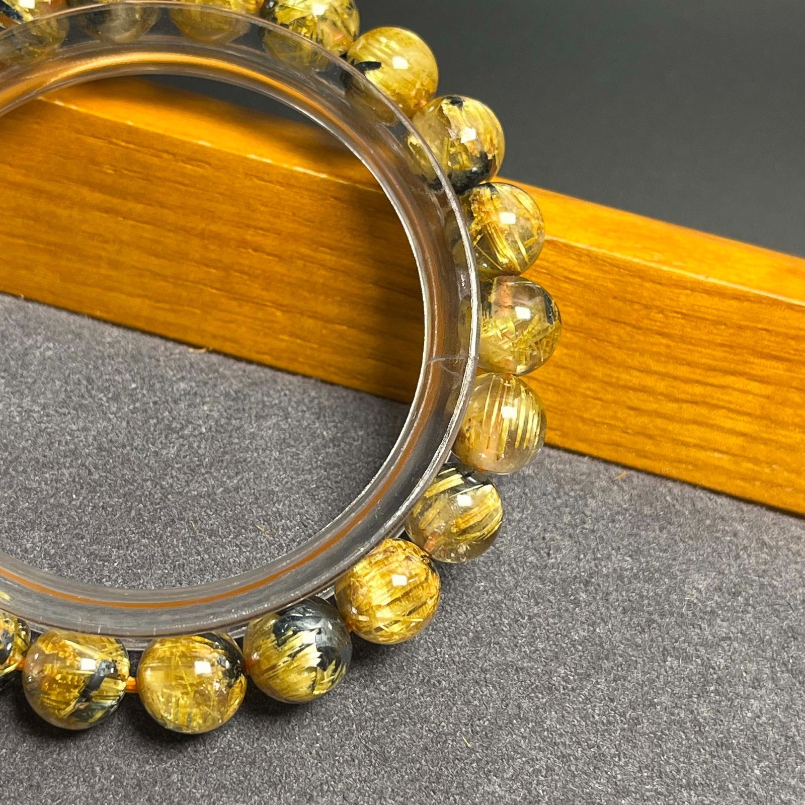 極上美品☆【100A太陽花タイチンルチル】☆黄金針水晶ブレスレット
