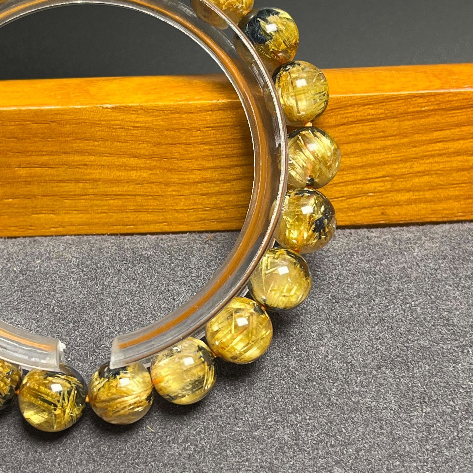 極上美品☆【100A太陽花タイチンルチル】☆黄金針水晶ブレスレット