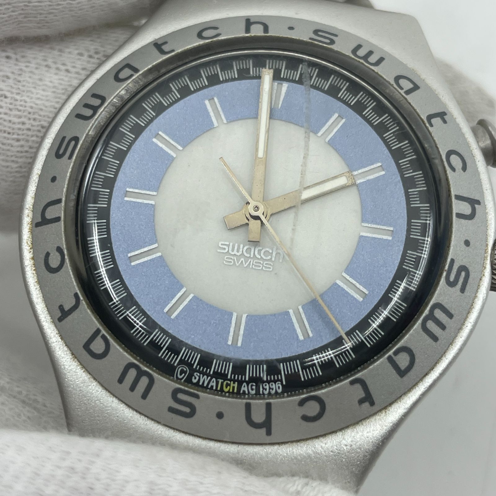 スウォッチ 腕時計 アイロニー IRONY ラウンド スケルトン シルバー 