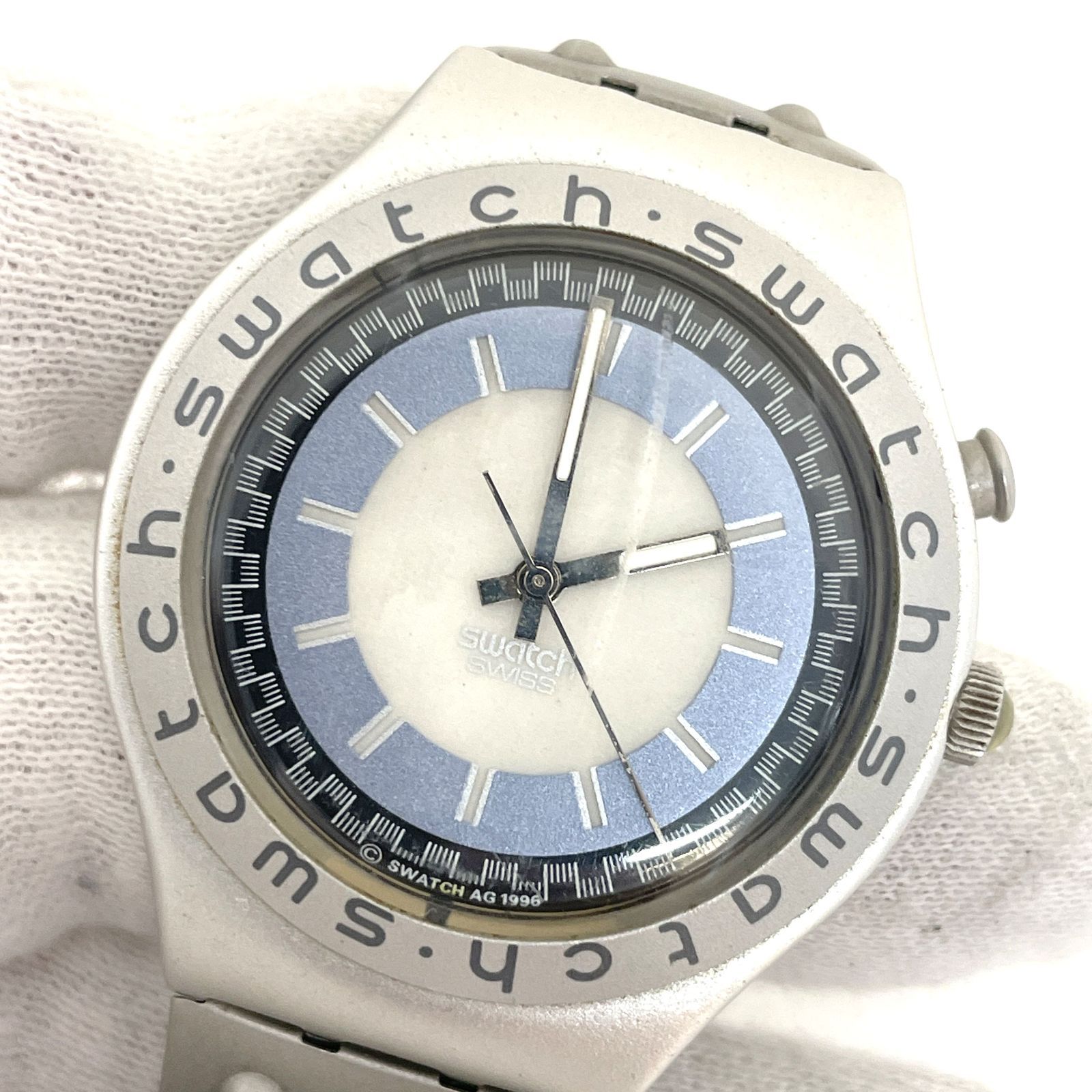 動作未確認 Swatch スウォッチ IRONY アイロニー クォーツ 腕時計 白 