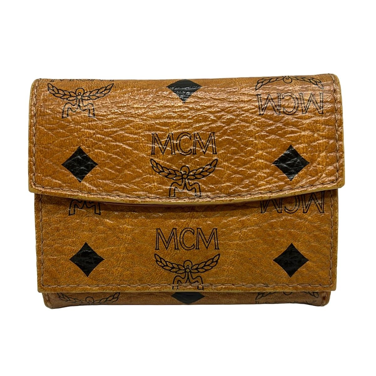 MCM(エムシーエム) 3つ折り財布 - ブラウン×黒
