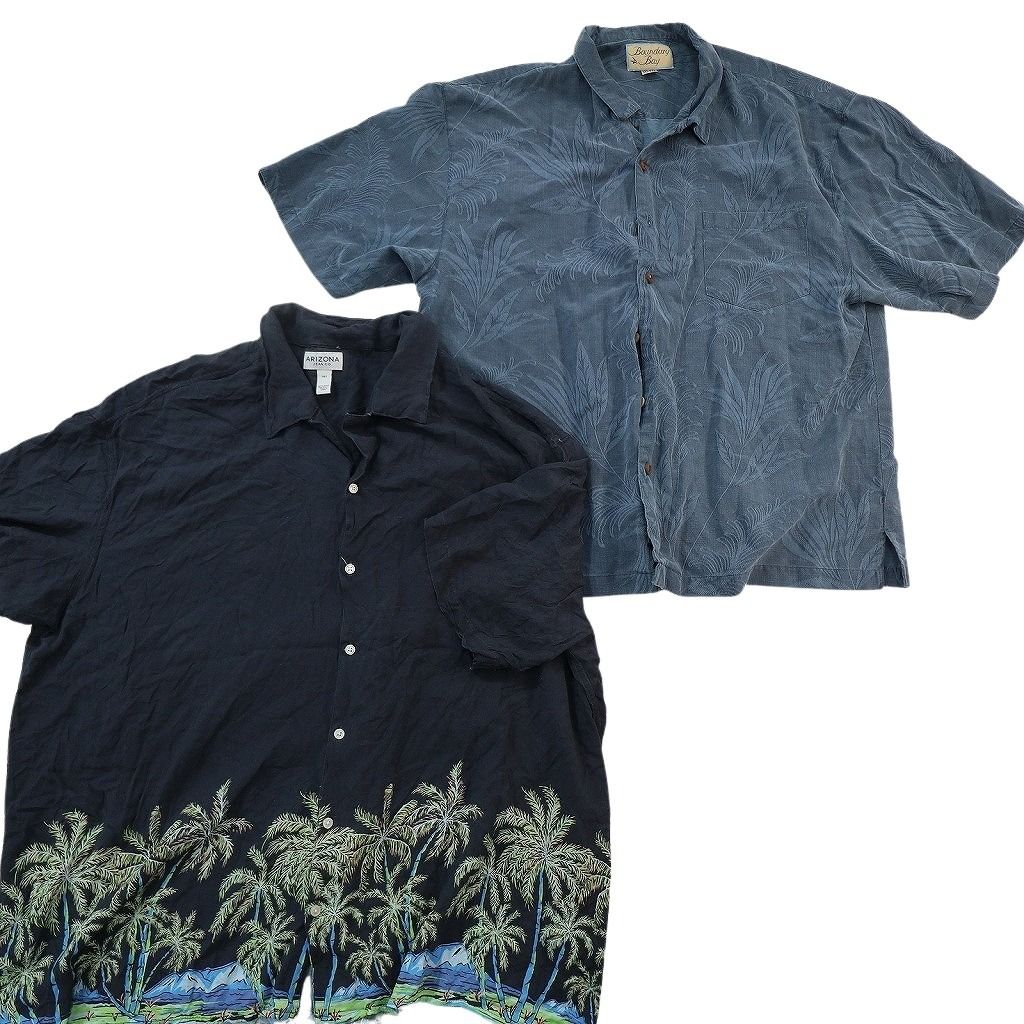 古着卸 まとめ売り 素材MIX アロハシャツ 10枚セット ( メンズ 2XL ) ハイビスカス ヤシの木 リーフモチーフ 開襟 中古 古着 NE7145 古着卸 まとめ売り 素材MIX アロハシャツ 10枚セット ( メンズ 2XL ) ハイビスカス ヤシの木 リーフモチーフ 開襟 中古 古着 NE7145
