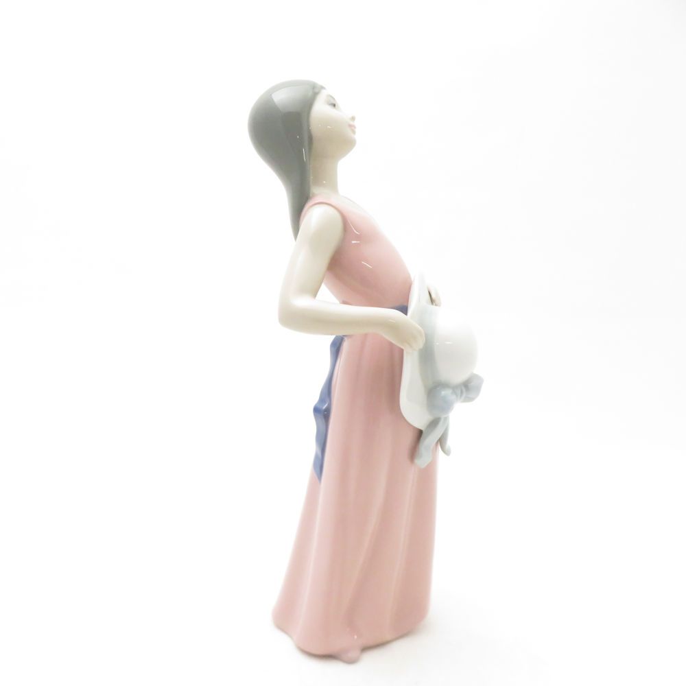 美品 LLADRO リヤドロ 5008 花だんの中で 若草色の少女 フィギュリン 