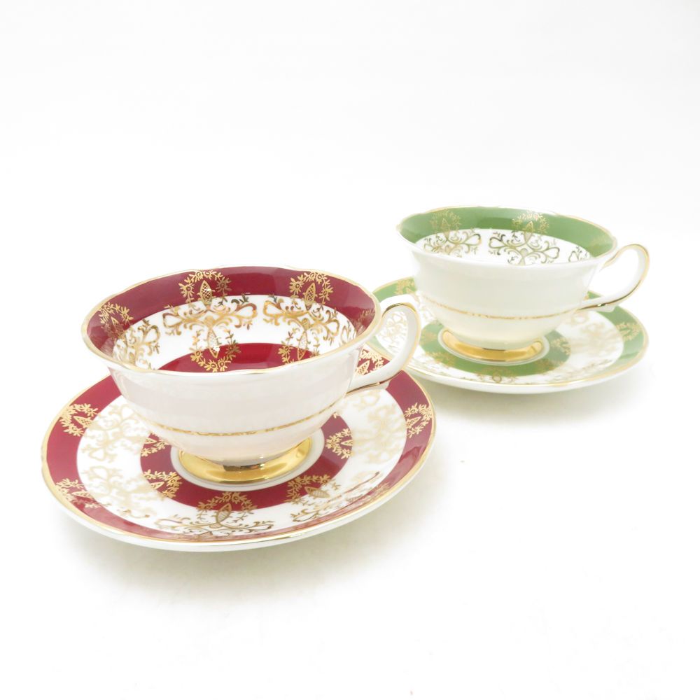 Royal Grafton ロイヤルグラフトン フローラル ティーカップ＆ソーサー 2客 セット 金彩 花柄 フラワー SC11118L1 5,040円