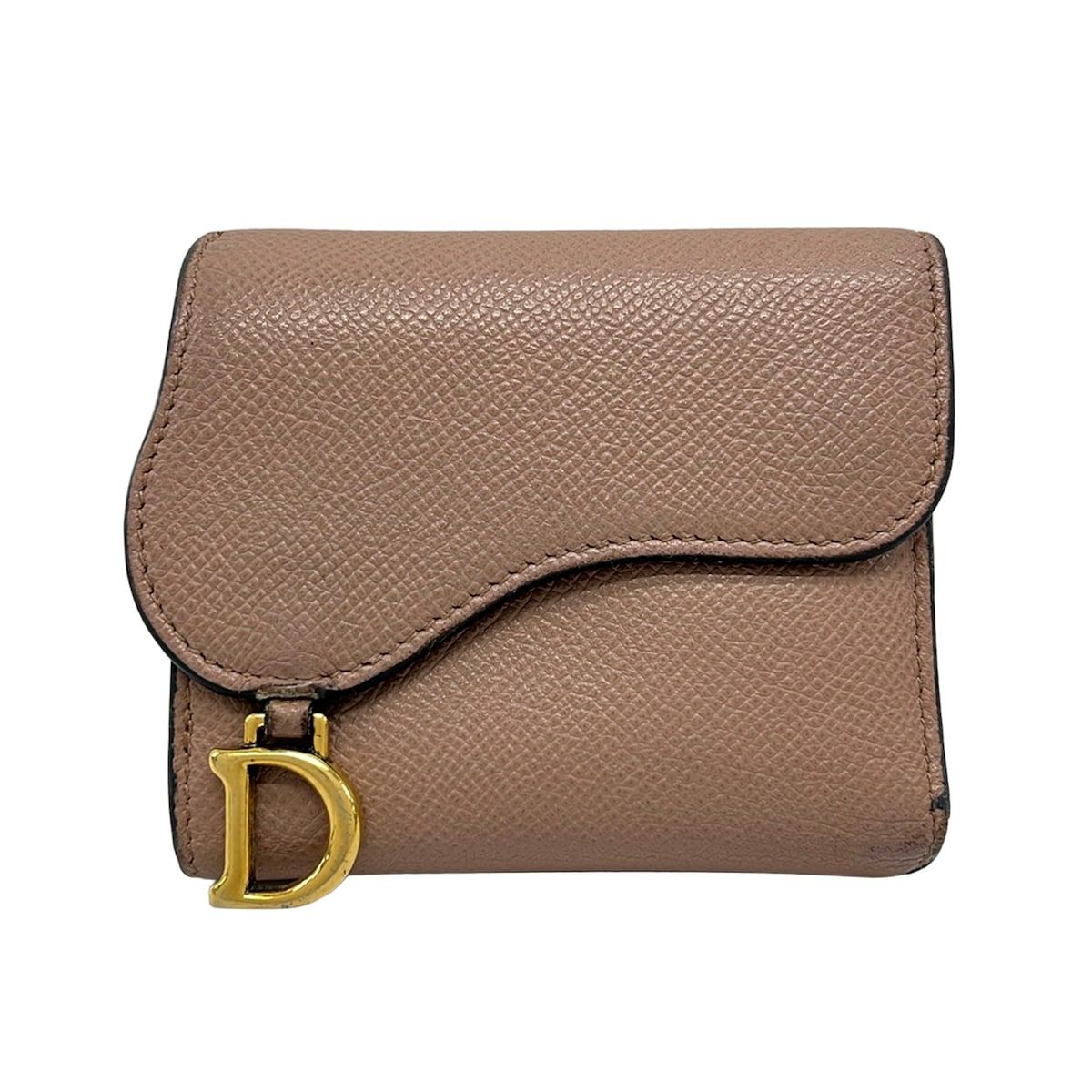 DIOR/ChristianDior(ディオール/クリスチャンディオール) 3つ折り財布 サドルウォレット ピンクベージュ レザー 14,630円