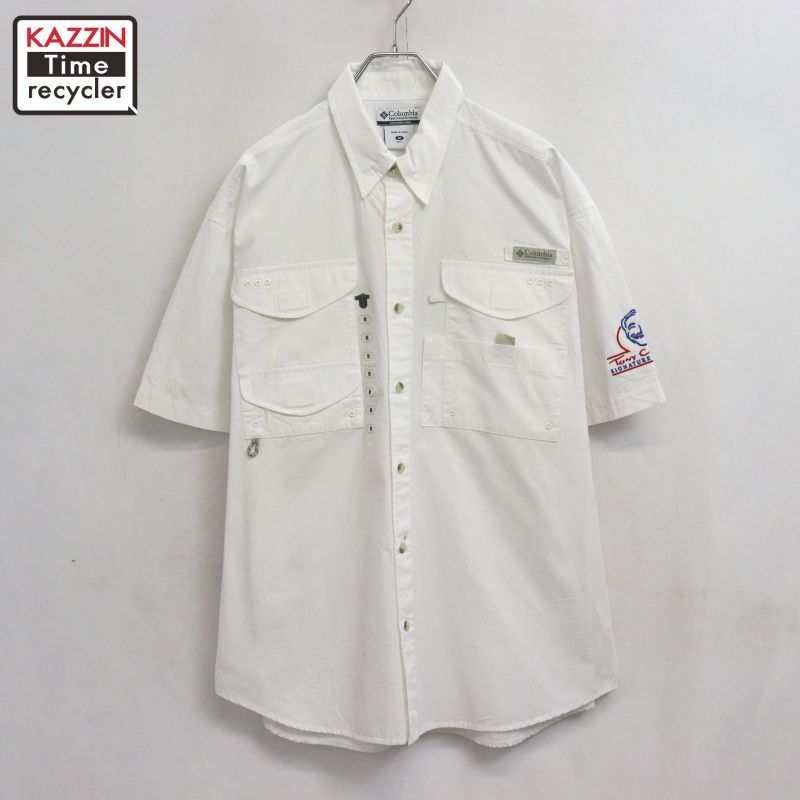 DEADSTOCK 00s Columbia PFG 裏地メッシュ 半袖シャツ メンズ 表記Mサイズ