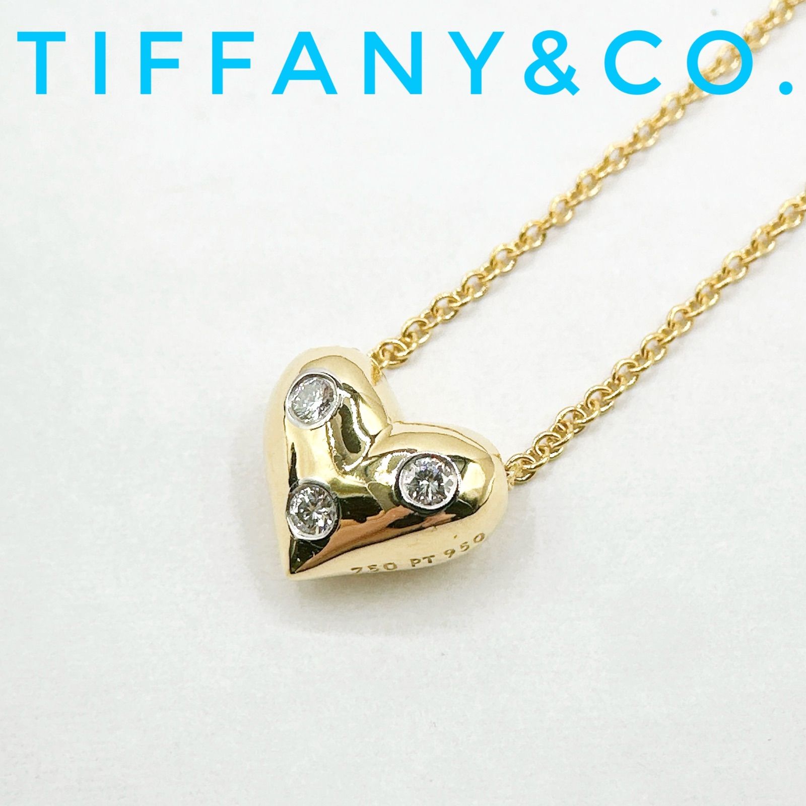 美品?Tiffany＆Co. ドッツダイヤ イエローゴールド ダイヤモンド ネックレス 約40㎝ Y