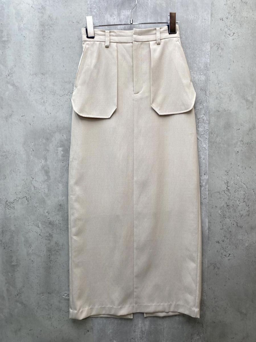 CAPRICIEUX LE'MAGE カプリシューレマージュ Iライン ポケットレイヤード タイト スカート上品 きれいめ size38/ライトベージュ ■◆◎レディース