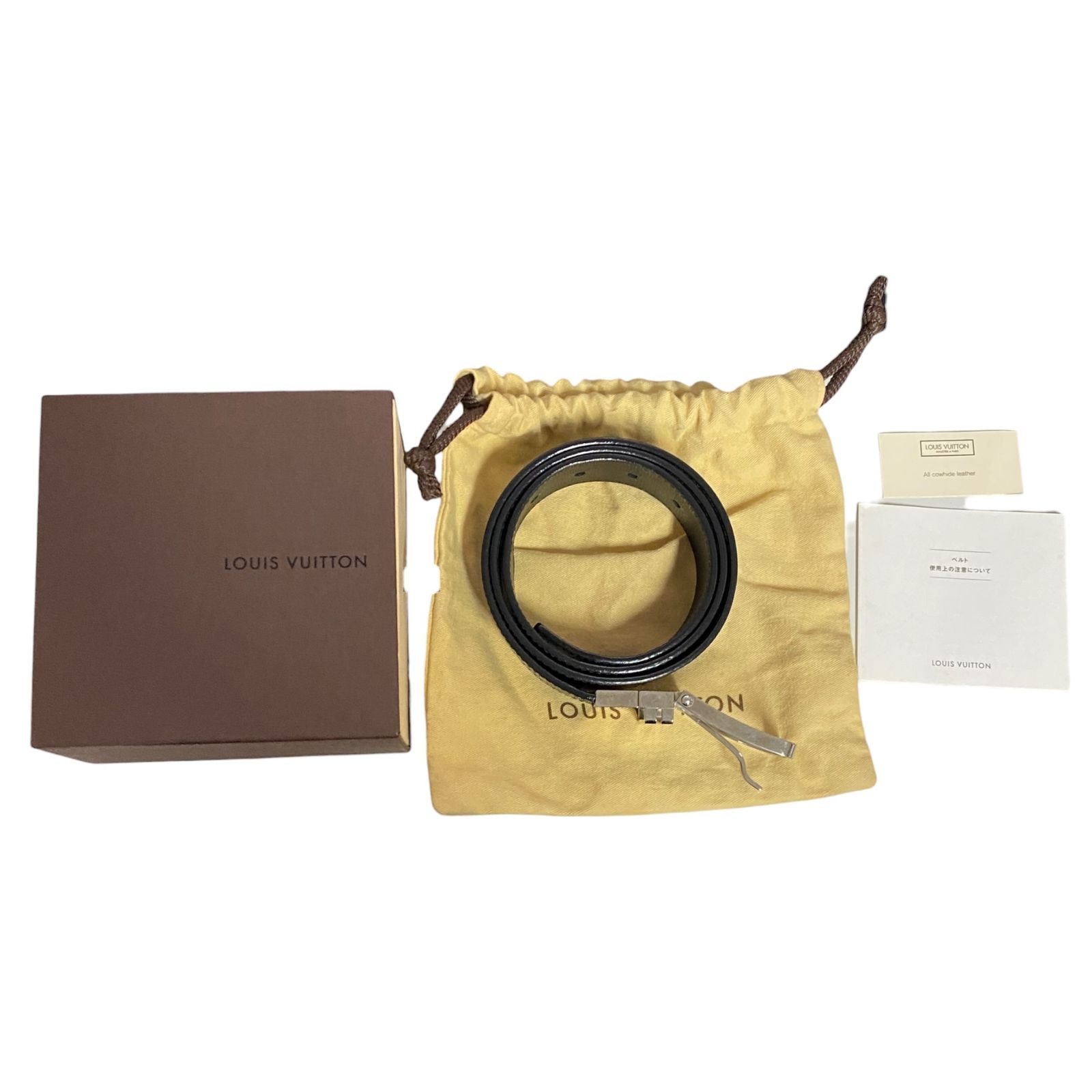 LOUIS VUITTON ルイ・ヴィトン ダミエ ダミエアンフィニ ベルト ブラック 箱有【中古品】A6719RK