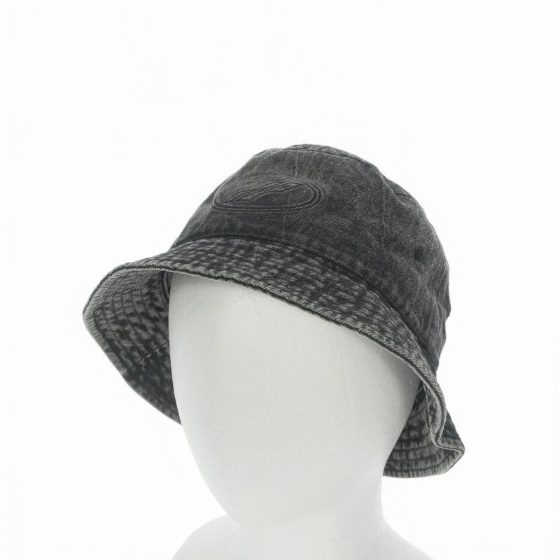 ウェルダン WE11DONE Denim Embossed Logo Bucket Hat ウォッシュド デニム バケットハット 帽子 OS ブラック 黒 WD-AH8-20-114-U-WB