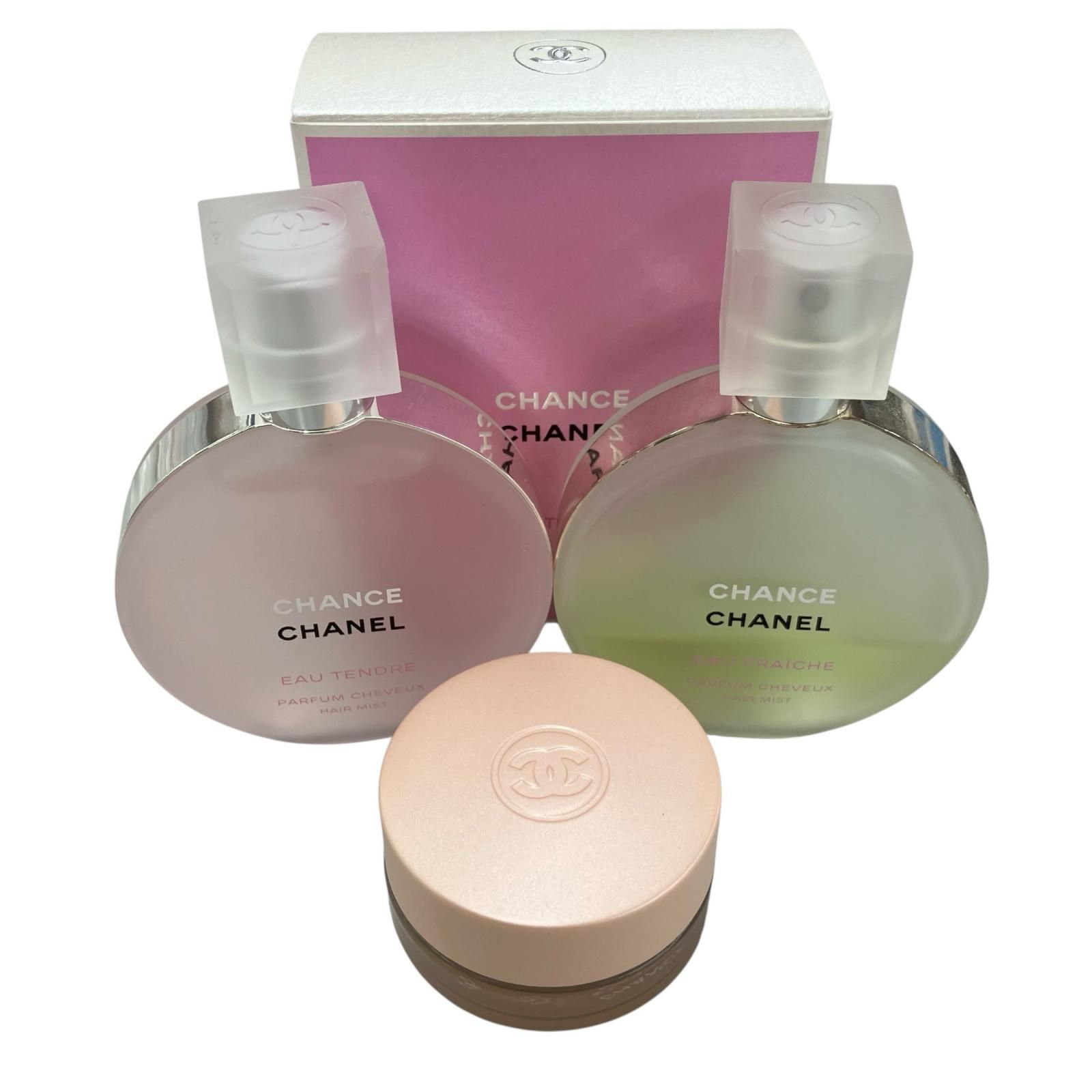 186005 現状品 CHANEL シャネル CHANCE チャンス　ヘアミスト 35ml・オーヴィーヴ　シマリング　ジェル 5g レディース 3点まとめ売り