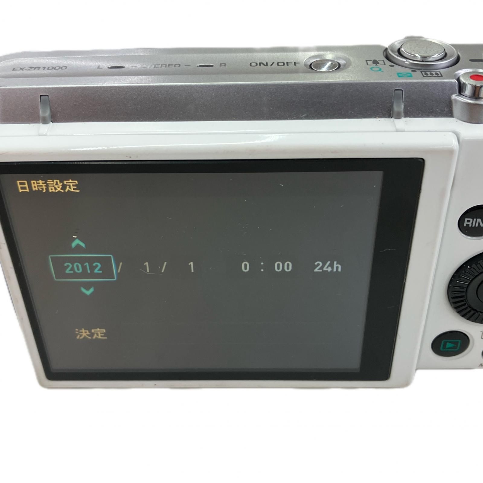 186000 動作確認済み CASIO カシオ デジタルカメラ EX-ZR1000 ホワイト 