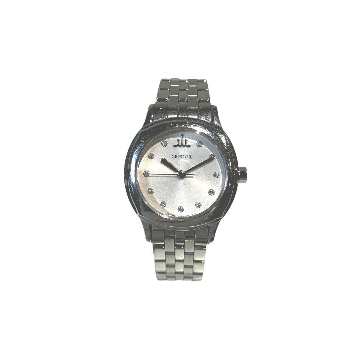 セイコー SEIKO クレドール シグノ 腕時計 総重量約46.2g SS クオーツ シルバー文字盤 4J81-0AS0 レディース