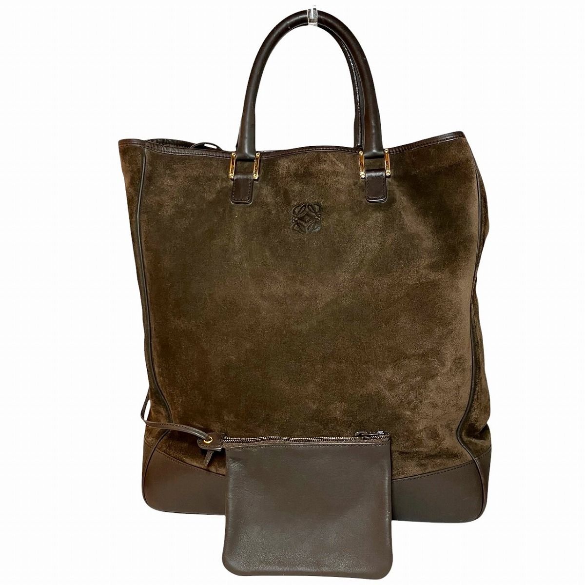 ロエベ LOEWE アナグラム トートバッグ スエード レザー メンズ