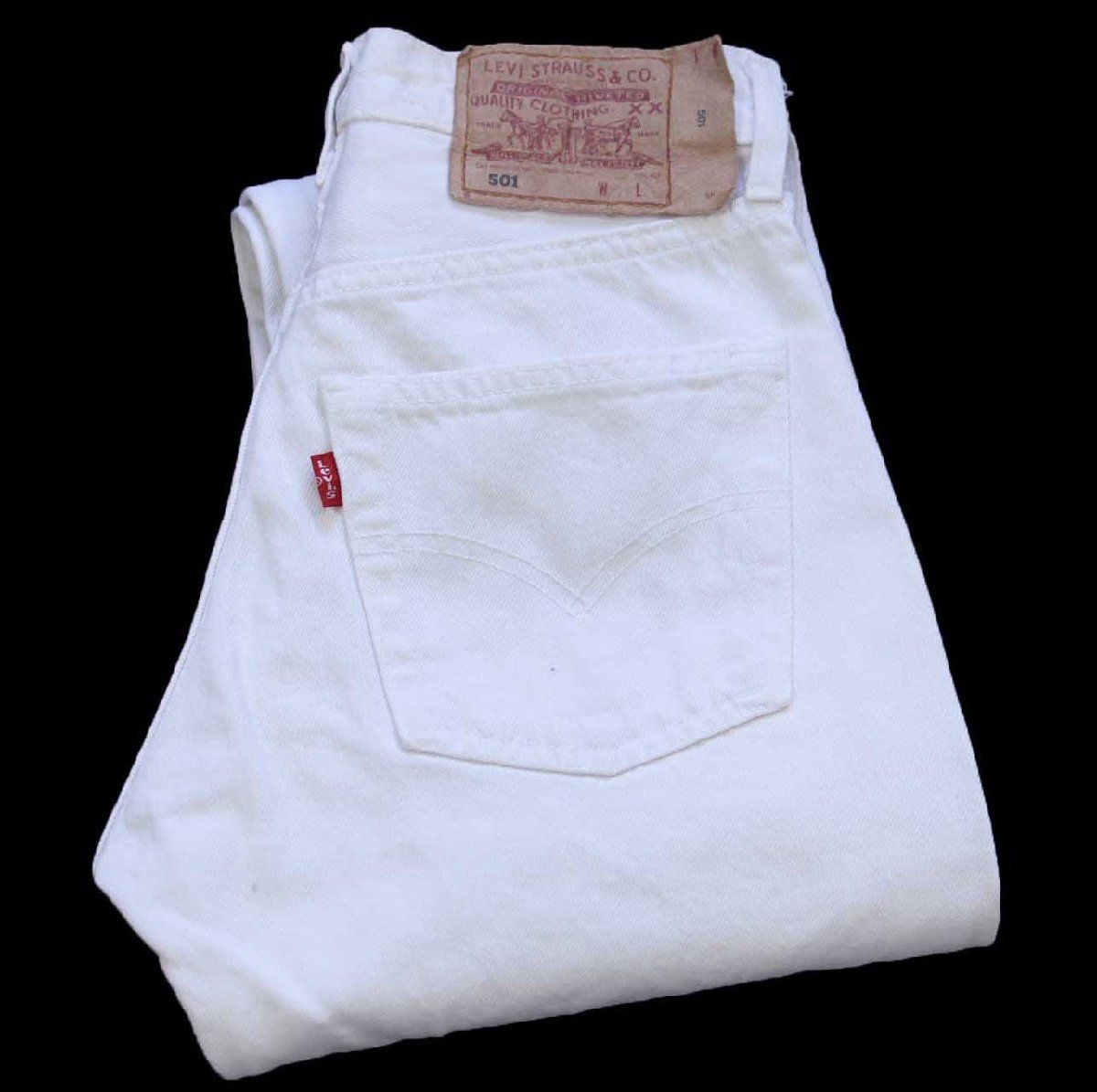90s スペイン製 Levi'sリーバイス 501 ホワイト デニムパンツ W26 L32★SDP4432 ユーロ オールド ビンテージ ジーンズ ストレート